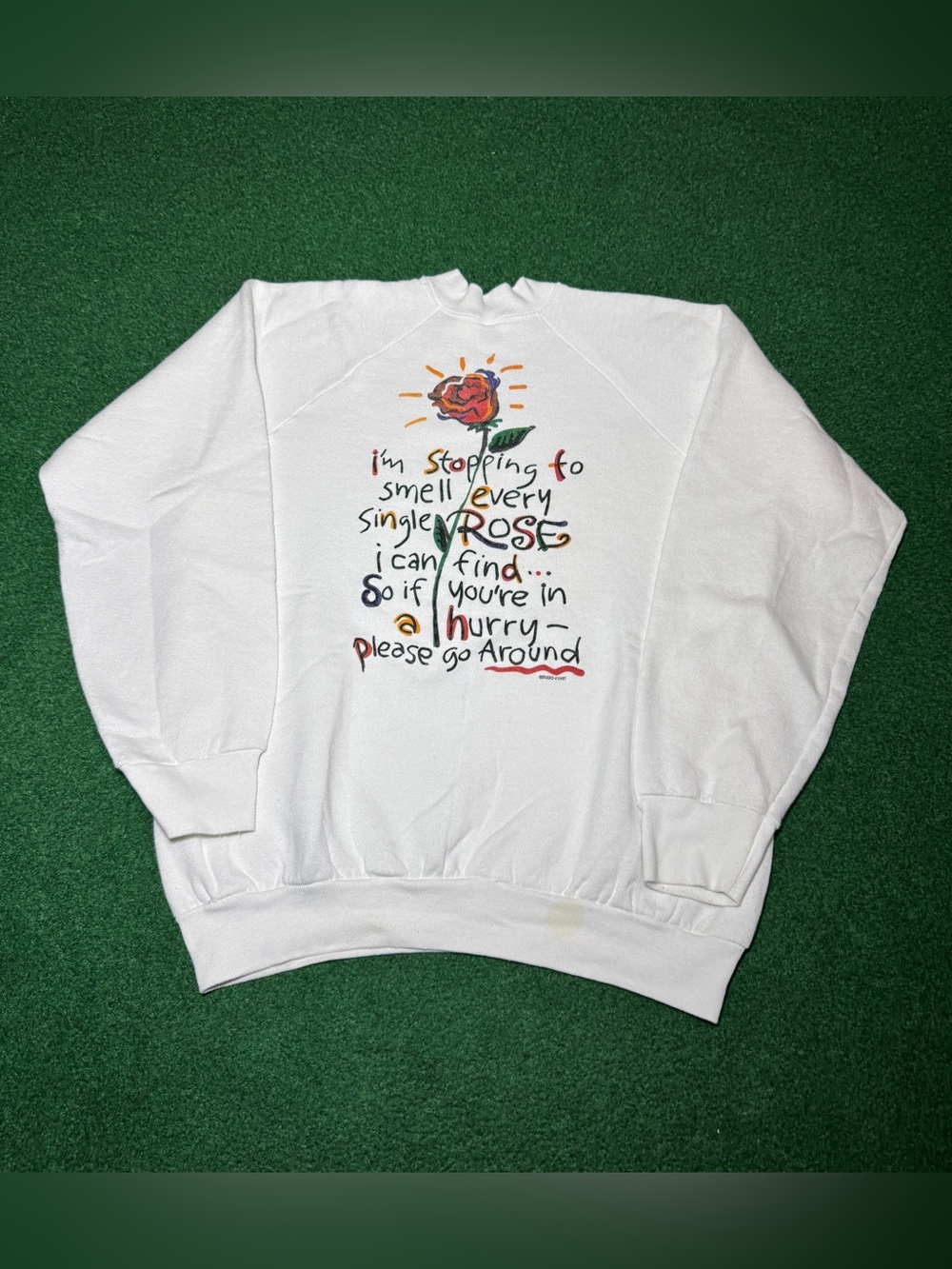 Stop To Smell The Roses Vintage M/L 80s 90s Crewneck Sweatshirt Womens Flowers